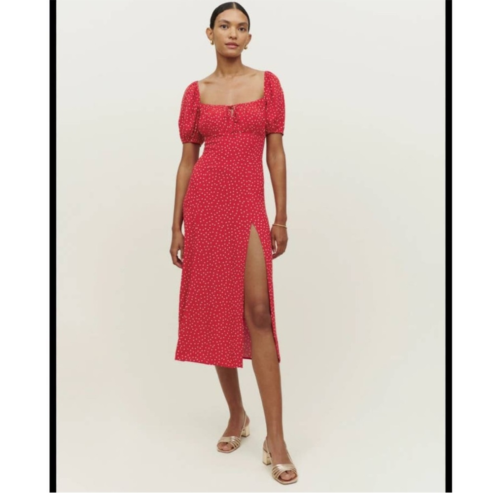 Reformation Teyana Red Polka Dot Dress